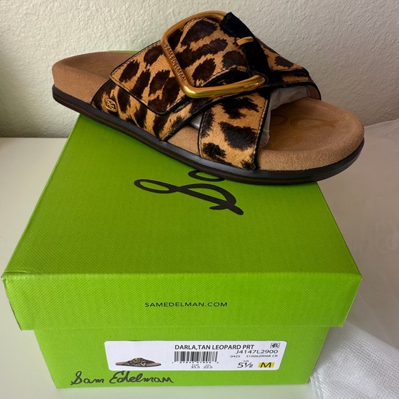 Sam Edelman Shoes - Sam Edelman Tan Leopard Print Women's Sandals size 5.5 new